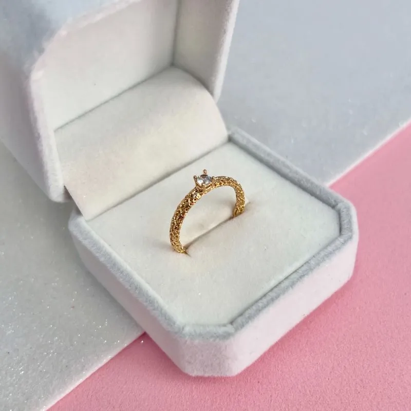 ANEL SOLITÁRIO ARO TRABALHADO