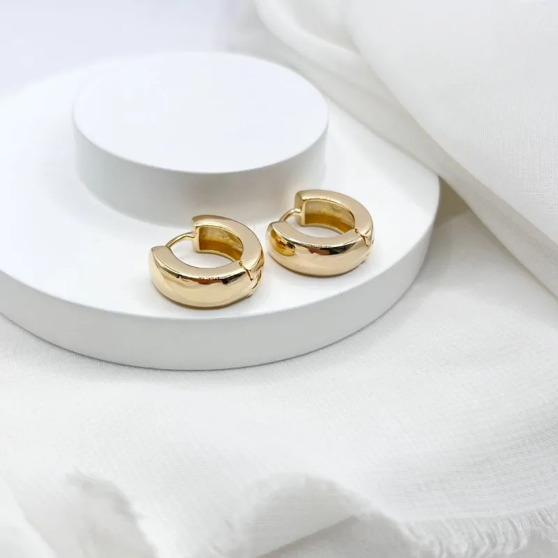 BRINCO ARGOLA ARTICULADA LISA ACABAMENTO LARGO NA LATERAL 2CM