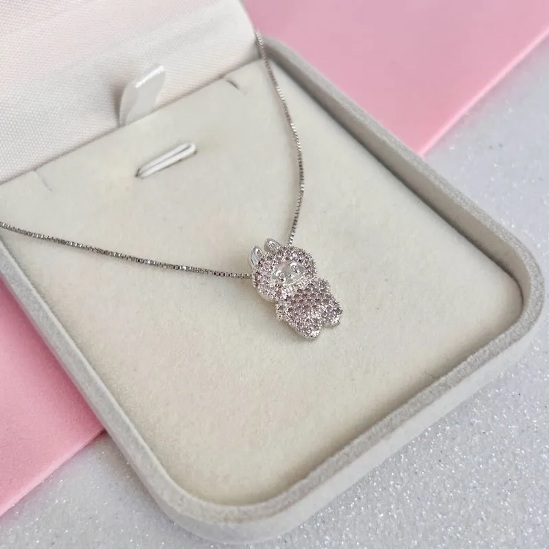 COLAR CRAVEJADO LABUBU - ROSINHA