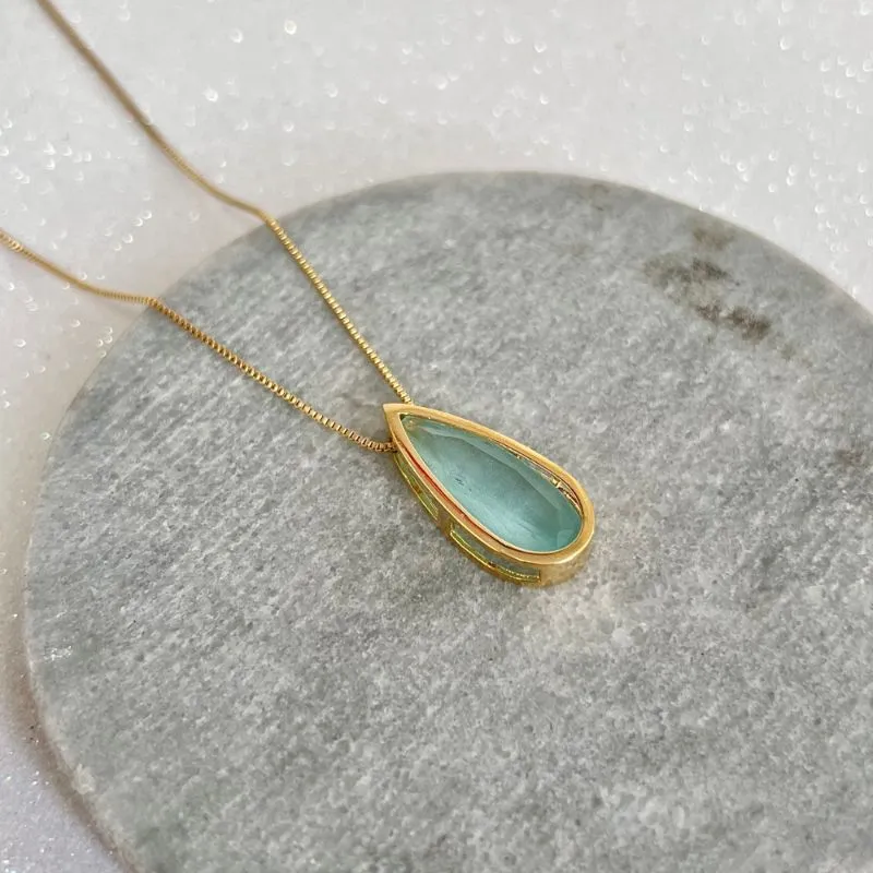 COLAR GOTA LONGA VERDE ACQUA