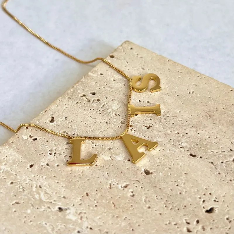 COLAR NOME LETRAS SOLDADAS GRANDE BL1102 - LAIS