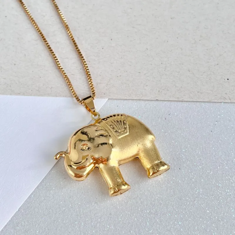 COLAR VENEZIANA GROSSA COM PINGENTE MAXI ELEFANTE