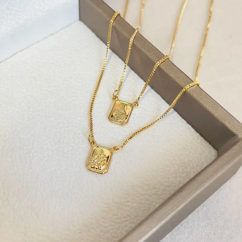 ESCAPULÁRIO VENEZIANA PLACA MINI NOSSA SENHORA DO CARMO E JESUS CRISTO 60CM