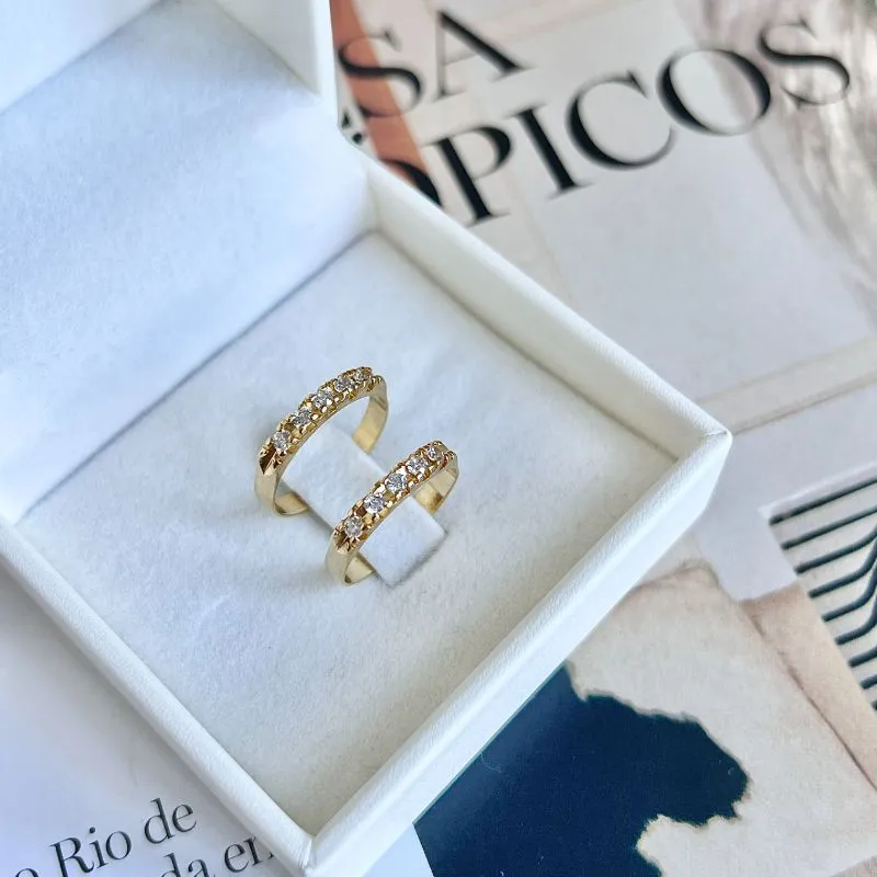 PAR DE APARADOR DE ALIANÇAS GROSSA ZIRCONIAS