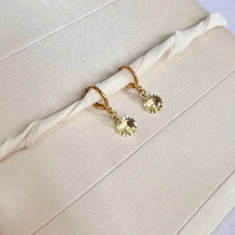 BRINCO ARGOLA CLICK PEDRA AMARELA