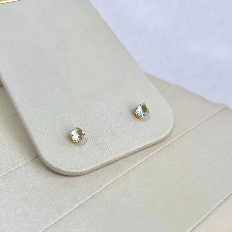 BRINCO PEDRA REDONDA ACQUA 5MM