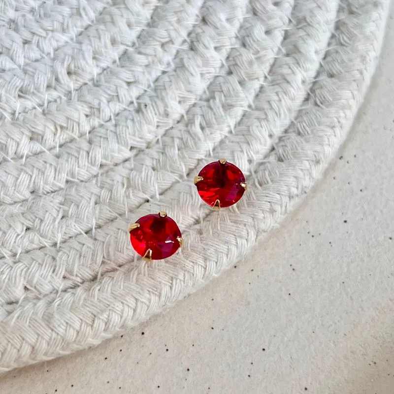 BRINCO PONTO DE LUZ - VERMELHO 8MM