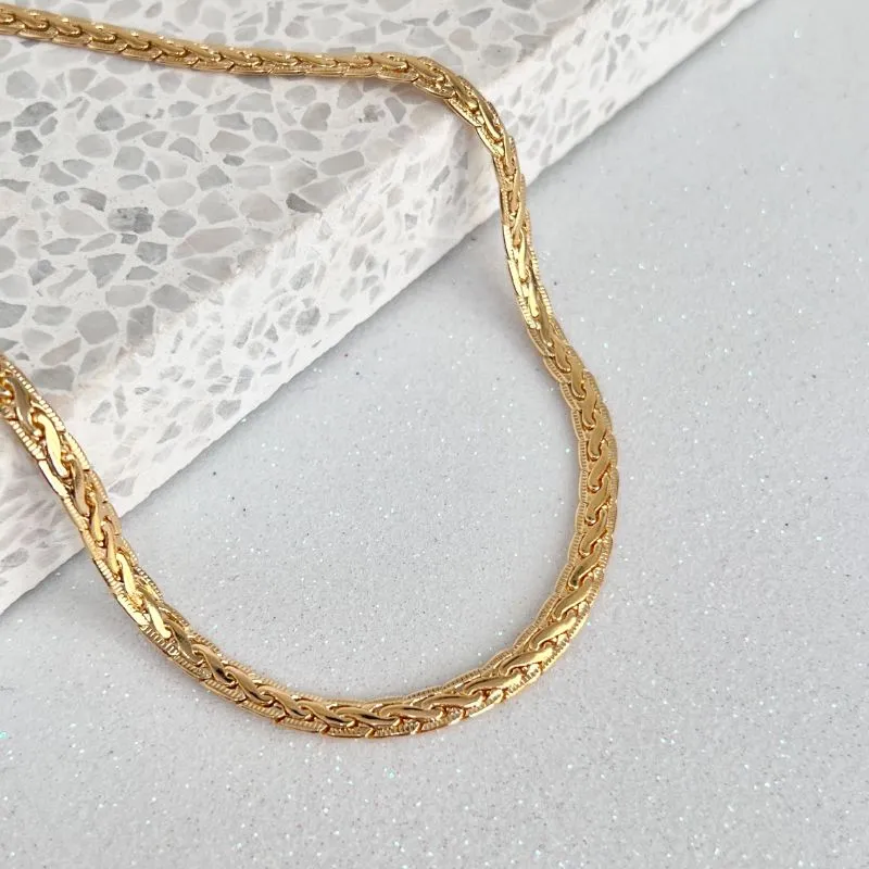 COLAR CHOKER MALHA TRANÇADA 45CM 5MM