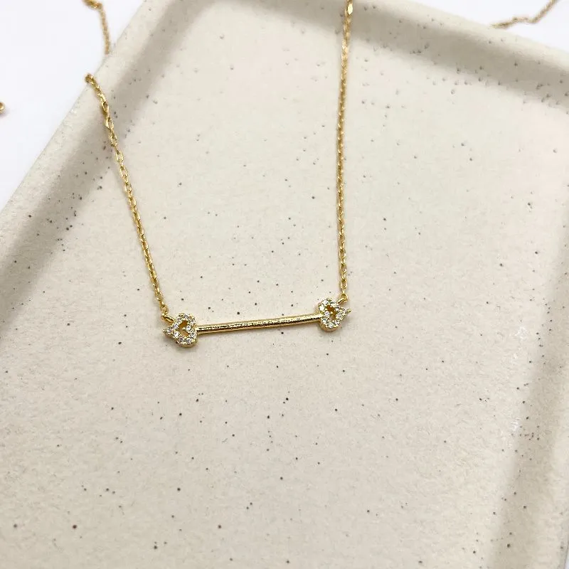 COLAR PARA CHARMS CANGA BARRA COM CORAÇÃO NA PONTA