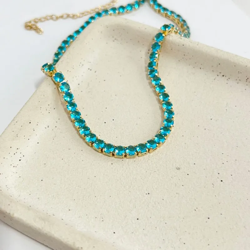 COLAR RIVIERA AZUL 4MM 45CM