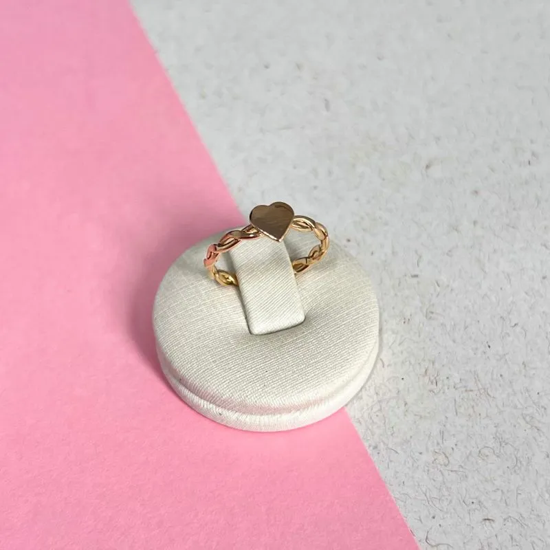 ANEL CORAÇÃO CHAPA COM ARO TORCIDO