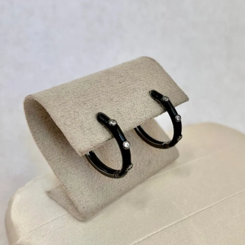 ARGOLA GRANDE ESMALTADA GRAFITE