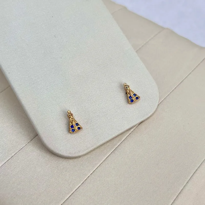 BRINCO NOSSA SENHORA DE APARECIDA PEDRINHA AZUL