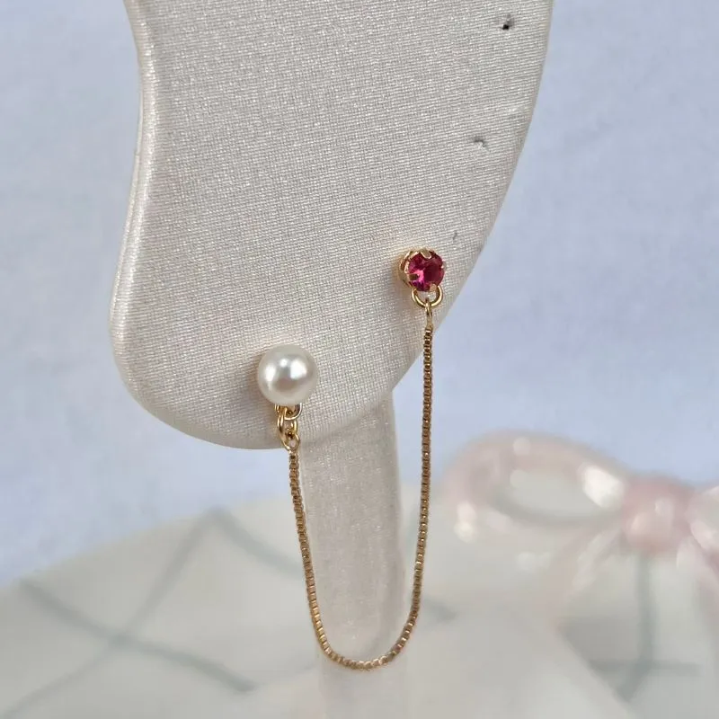 BRINCO PÉROLA E PONTO DE LUZ ROSINHA PARA 2 FUROS