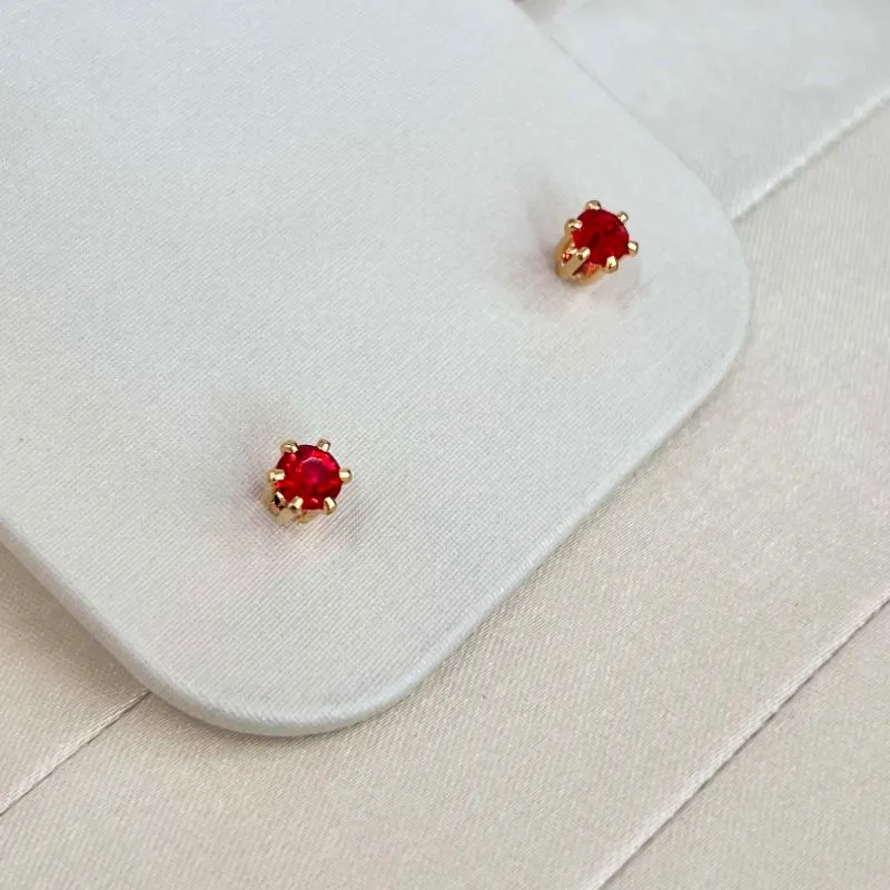 BRINCO PONTO DE LUZ STRASS VERMELHO 6 GARRAS ALTAS