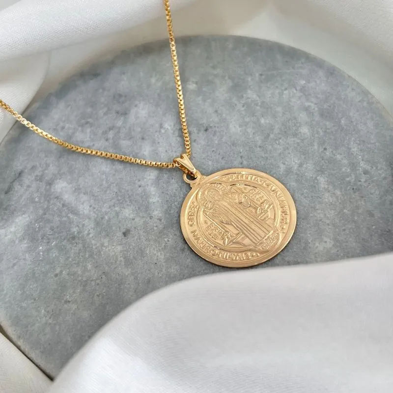 COLAR VENEZIANA 0,6 COM MEDALHA SÃO BENTO 2,5CM