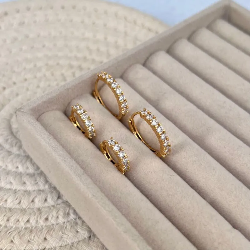 DUPLA BRINCO ARGOLA ARTICULADA ZIRCONIAS 2.5MM