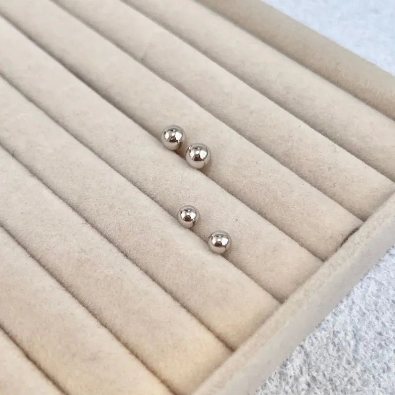 DUPLA DE BRINCOS DE BOLINHA 6MM E 5MM