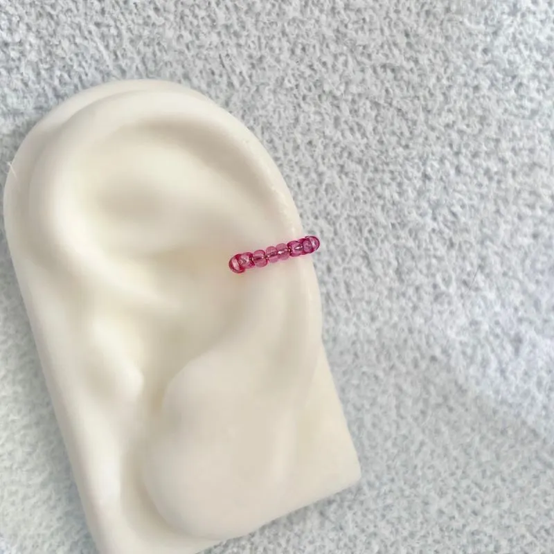 PIERCING FAKE CRISTAL ROSA