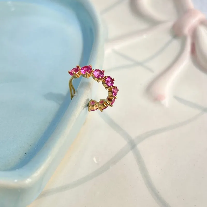 PIERCING FAKE PEDRAS DE ZIRCONIAS PINK