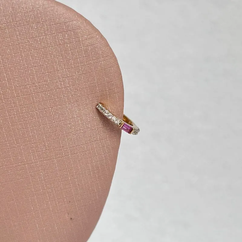 PIERCING MICRO ZIRCONIAS E 1 BAGUETE PINK