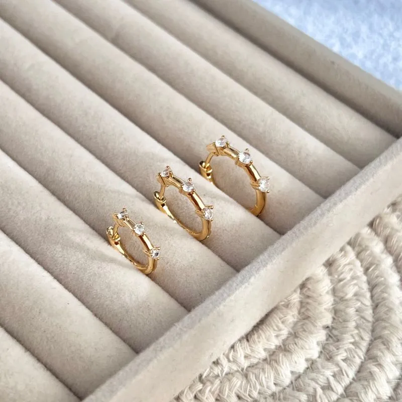 TRIO BRINCO ARGOLA 3 PONTOS DE LUZ