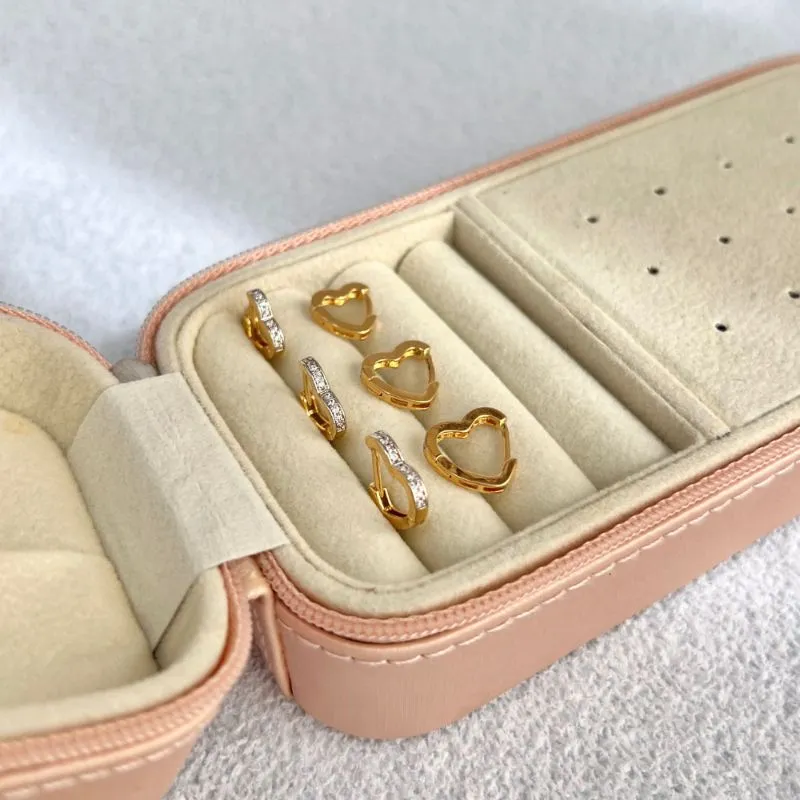 TRIO ARGOLA CORAÇÕES CRAVEJADOS