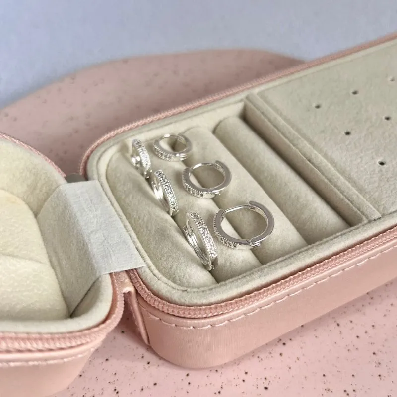 TRIO BRINCO ARGOLAS FINAS ARTICULADAS ZIRCONIAS