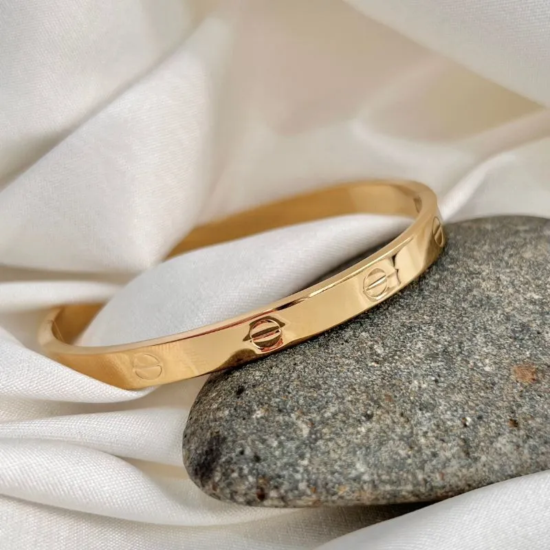 BRACELETE AÇO INOX CARTIER BAIXO RELEVO