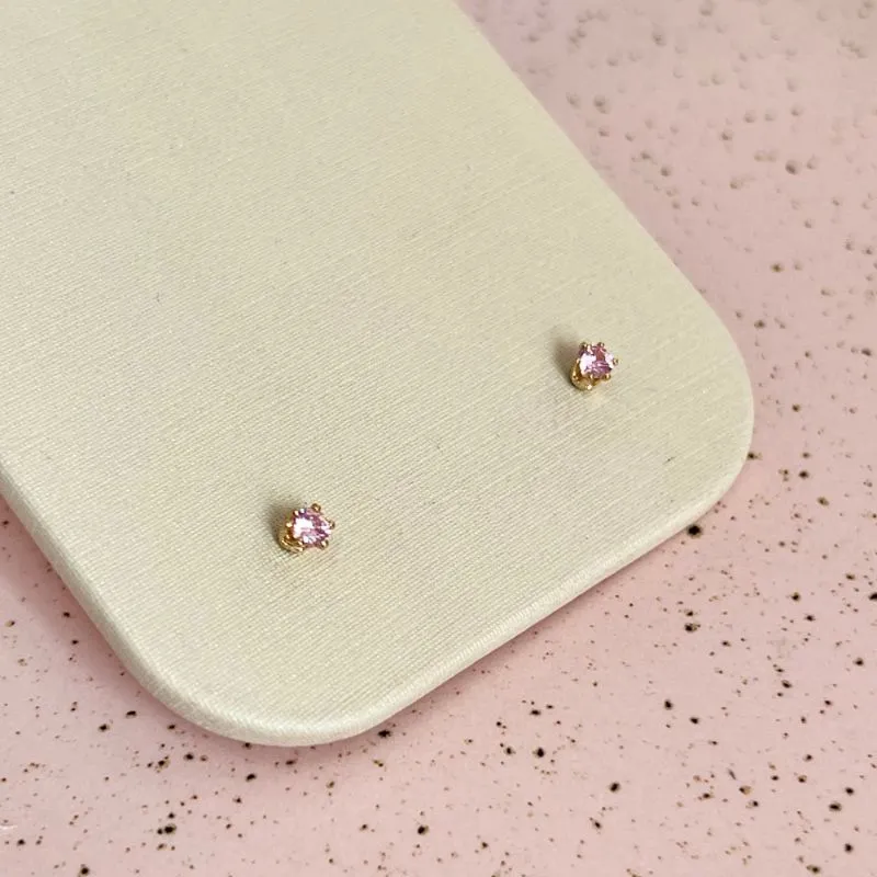 BRINCO PEDRA MINI ROSA