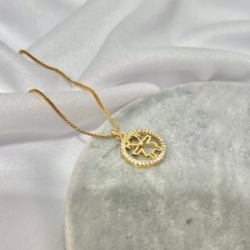 COLAR MENINA COM CÍRCULO CRAVEJADO