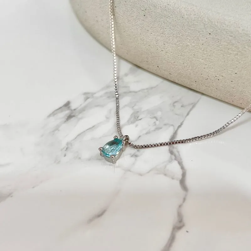 COLAR PINGENTE MINI GOTA AQUA