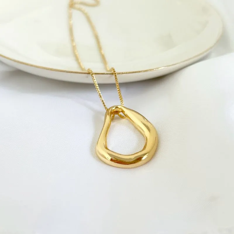 COLAR PINGENTE ORGÂNICO GOTA 55CM