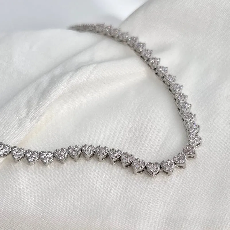 COLAR RIVIERA CORAÇÃO CRAVEJADOS - 45CM