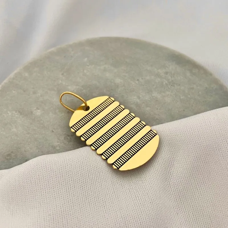 PINGENTE PLACA MASCULINA COM BETUME