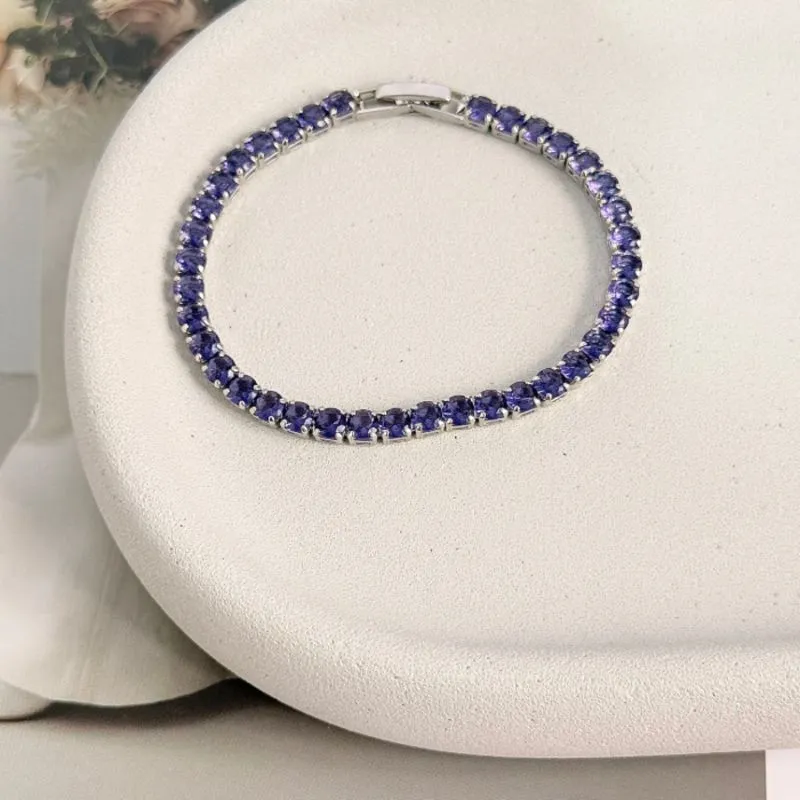 PULSEIRA RIVIERA PEDRA LAVANDA ZIRCONIA 4MM