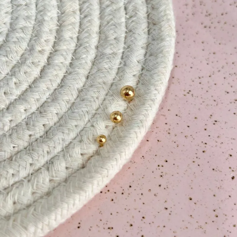 TRIO BRINCO DE BOLINHAS 3MM - 4MM - 5MM