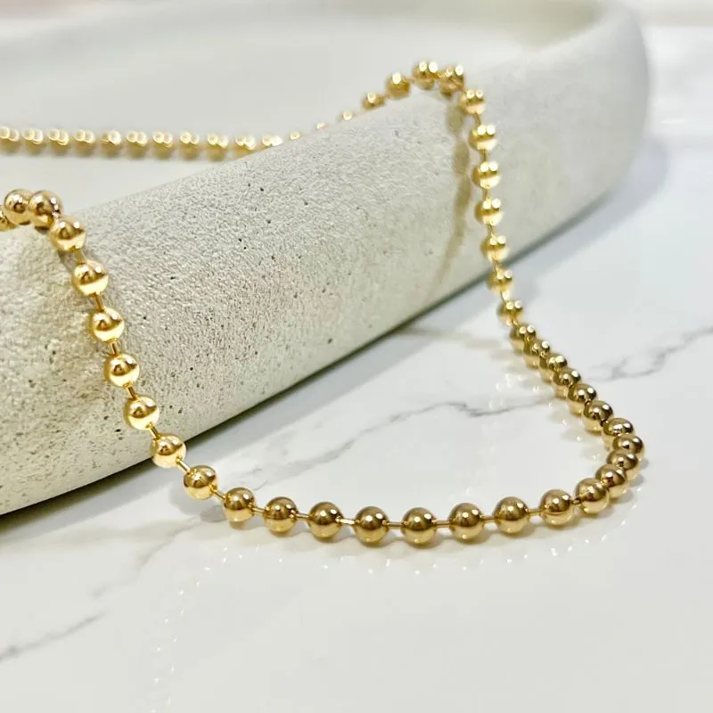 COLAR BOLINHAS 3MM - 60CM