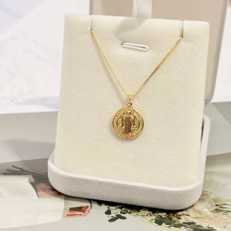 COLAR MEDALHA SÃO BENTO 1,5CM