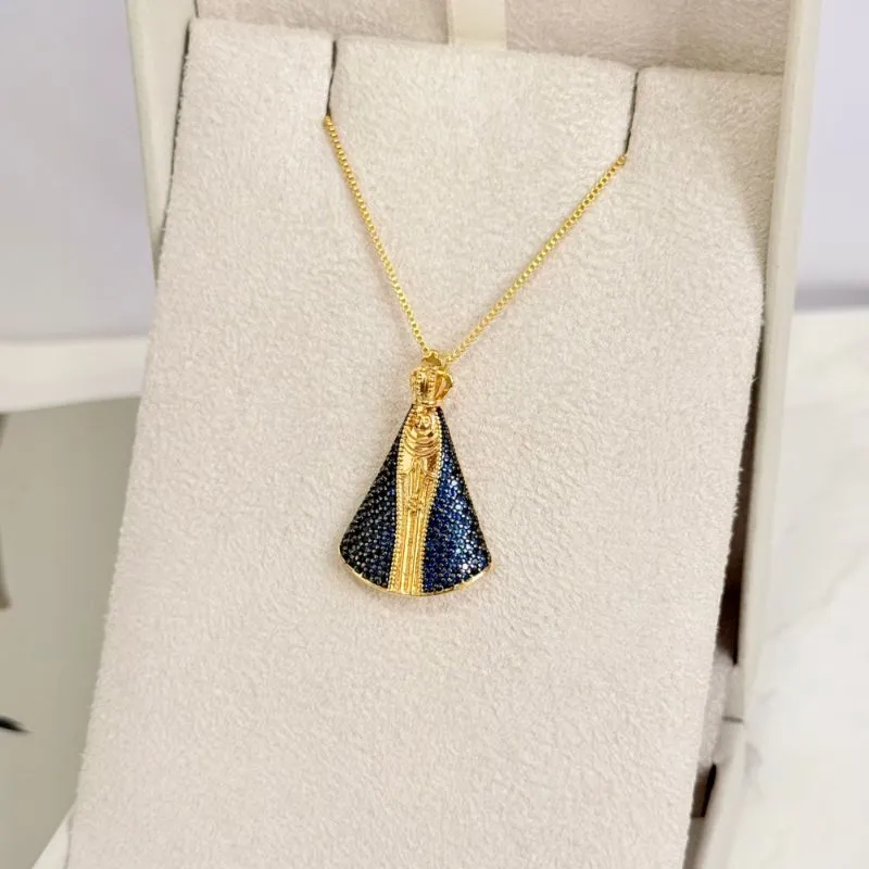 COLAR NOSSA SENHORA DE APARECIDA MANTO AZUL