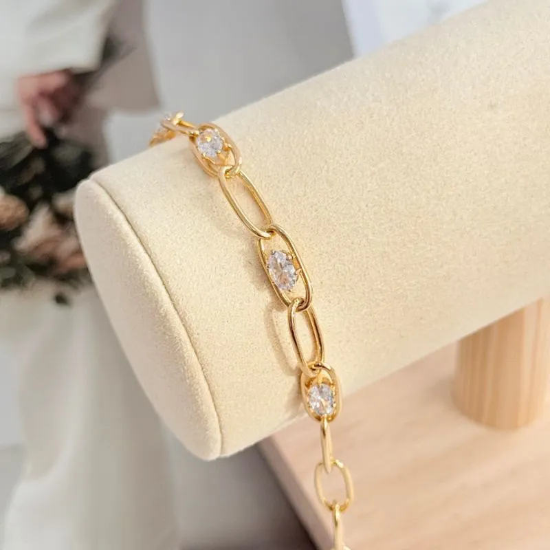 PULSEIRA ELO COM PEDRAS OVAIS