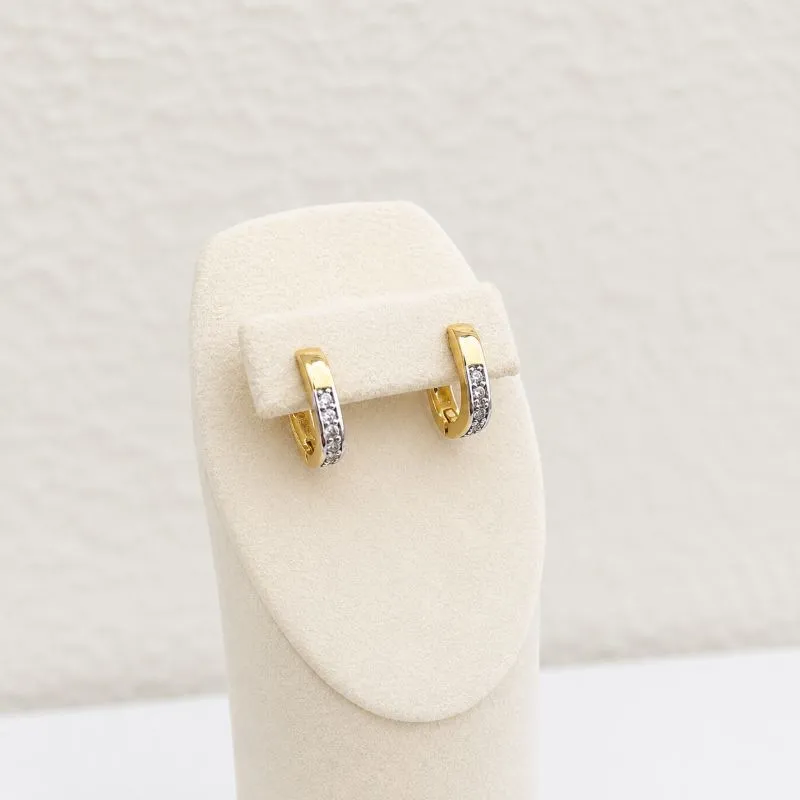 BRINCO ARGOLA ARTICULADAS QUADRADA COM MICRO ZIRCONIAS 1CM