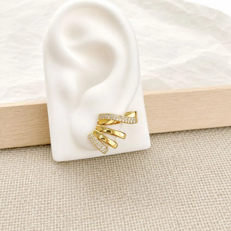 BRINCO EAR CUFF FIOS LISOS E CRAVEJADOS