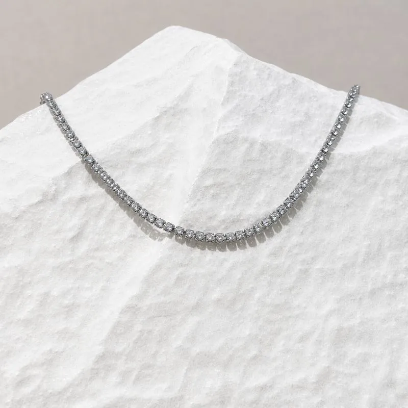 COLAR CHOKER RIVIERA  ZIRCONIA 2,5MM 50CM + 10CM EXTENSOR
