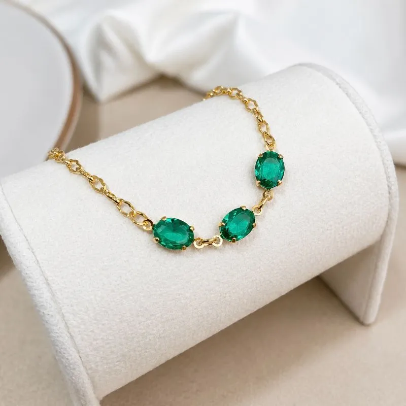 PULSEIRA 3 PEDRAS OVAIS - TURMALINA