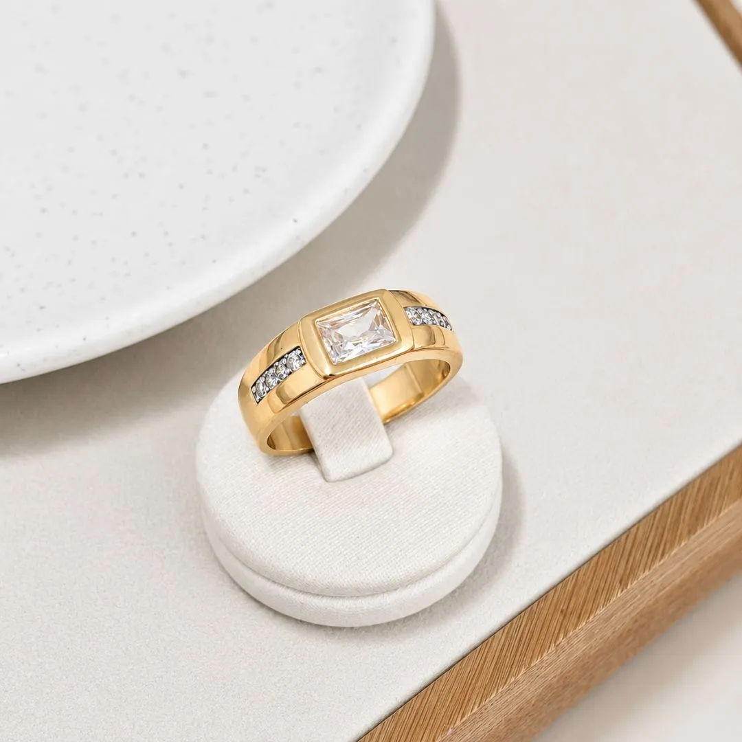 ANEL MASCULINO PEDRA CRISTAL E MICRO ZIRCONIAS
