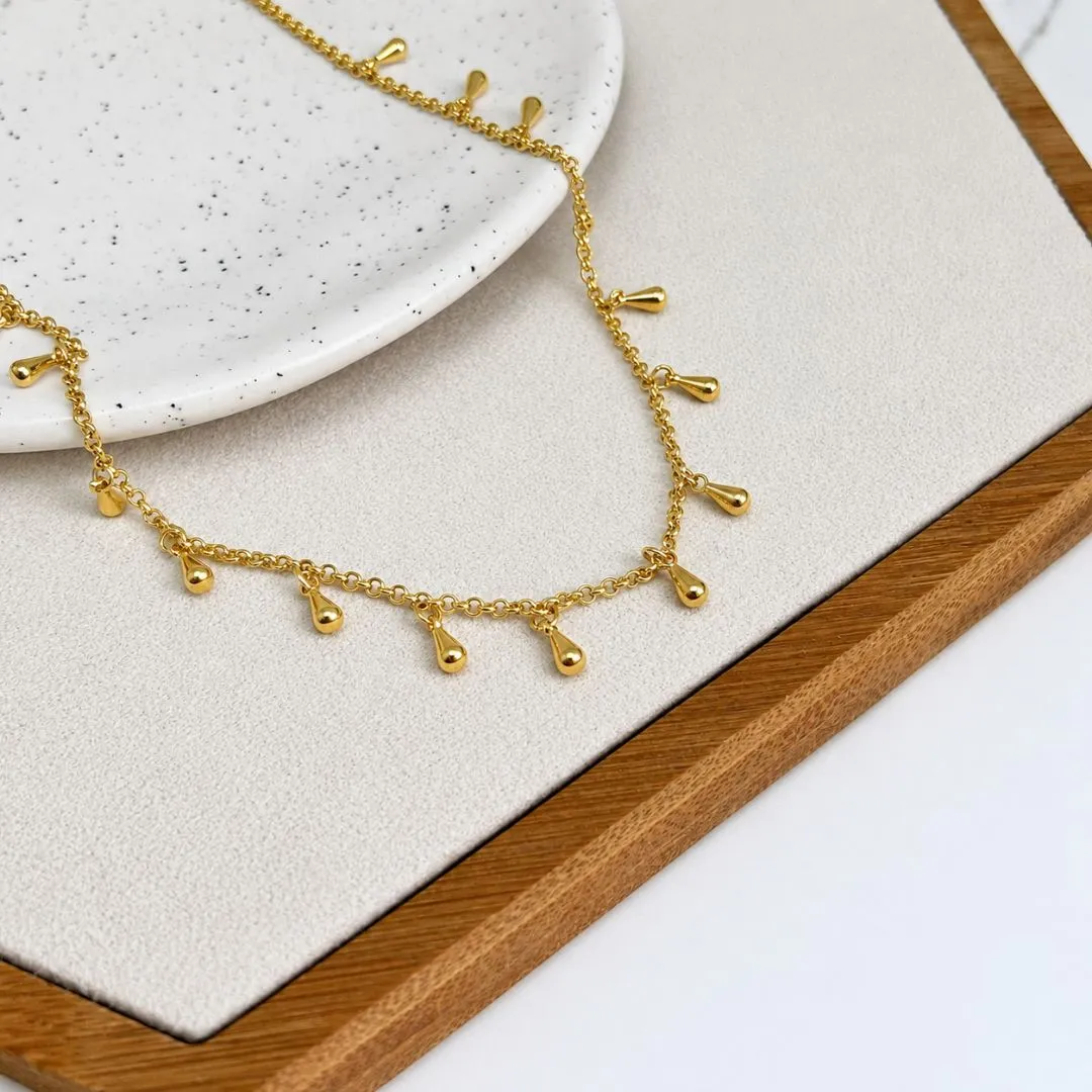 COLAR CHOKER GOTAS MACIÇAS 40CM