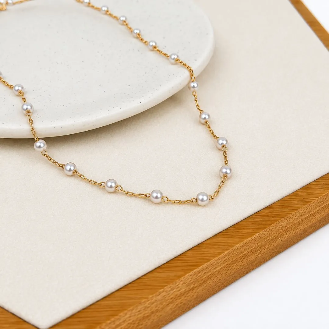 COLAR CHOKER PÉROLAS 45CM