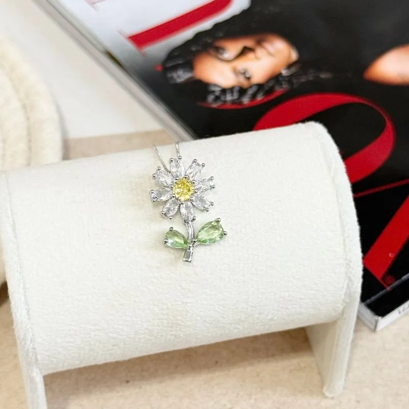 COLAR FLOR MARGARIDA ZIRCONIA COLORIDA