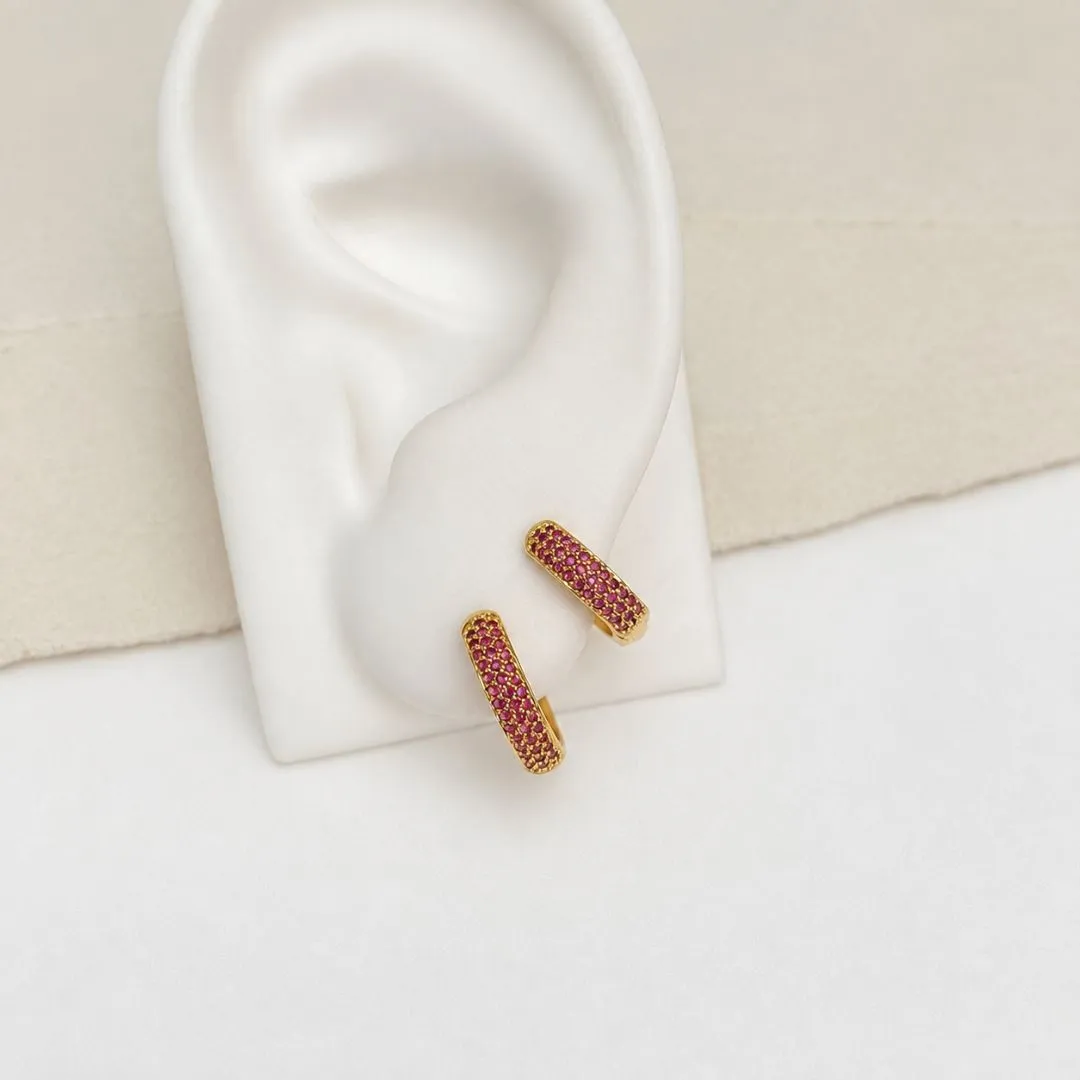 DUPLA ARGOLA ARTICULADA MICRO ZIRCONIA PINK